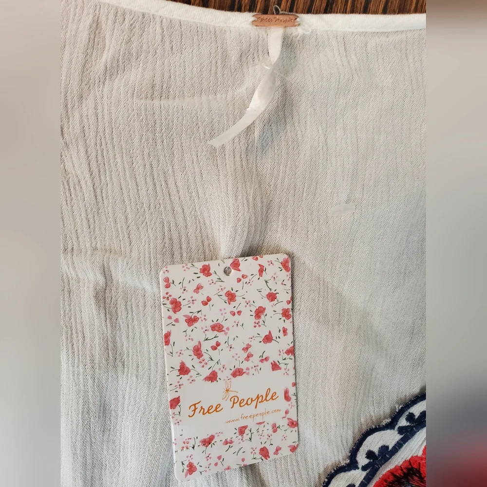 Free People NWT Women's Cora White Floral Embroidered Mini Dress Size S/Petite - Picture 10 of 15